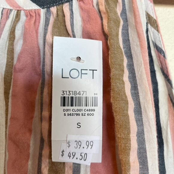 Loft Halter Striped Tiered Babydoll Top - S NWT - Picture 3 of 4